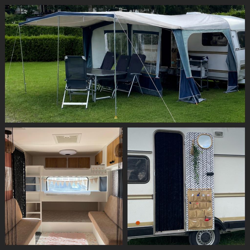 Leuke 5 persoons gepimpte caravan met voortent en luifel, Particulier, 4 tot 5 meter, 500 - 750 kg, Tot en met 5