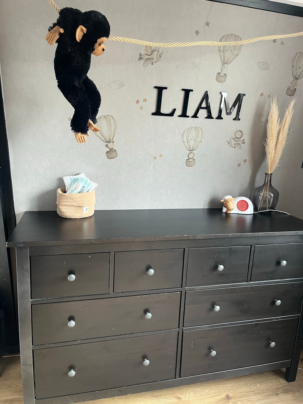 IKEA HEMNES commode ladekast massief hout Zwartbruin, Ophalen, Gebruikt, 5 laden of meer, 150 tot 200 cm