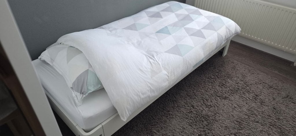 Auping Auronde 1000 90 x 200 alpine wit, Ophalen, Verstelbaar, 90 cm, Eenpersoons