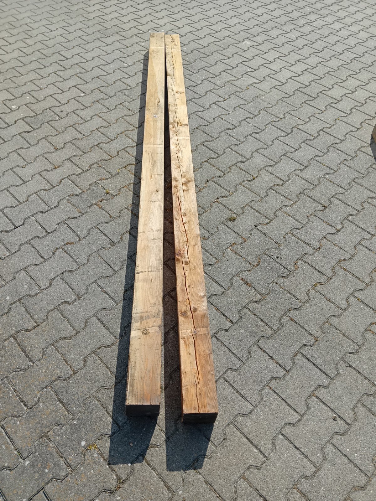 2 Douglas palen geschaafd 11,5 x11,5 x 300 cm - Nieuw B-keus, Ophalen, Nieuw, Balk, Overige houtsoorten