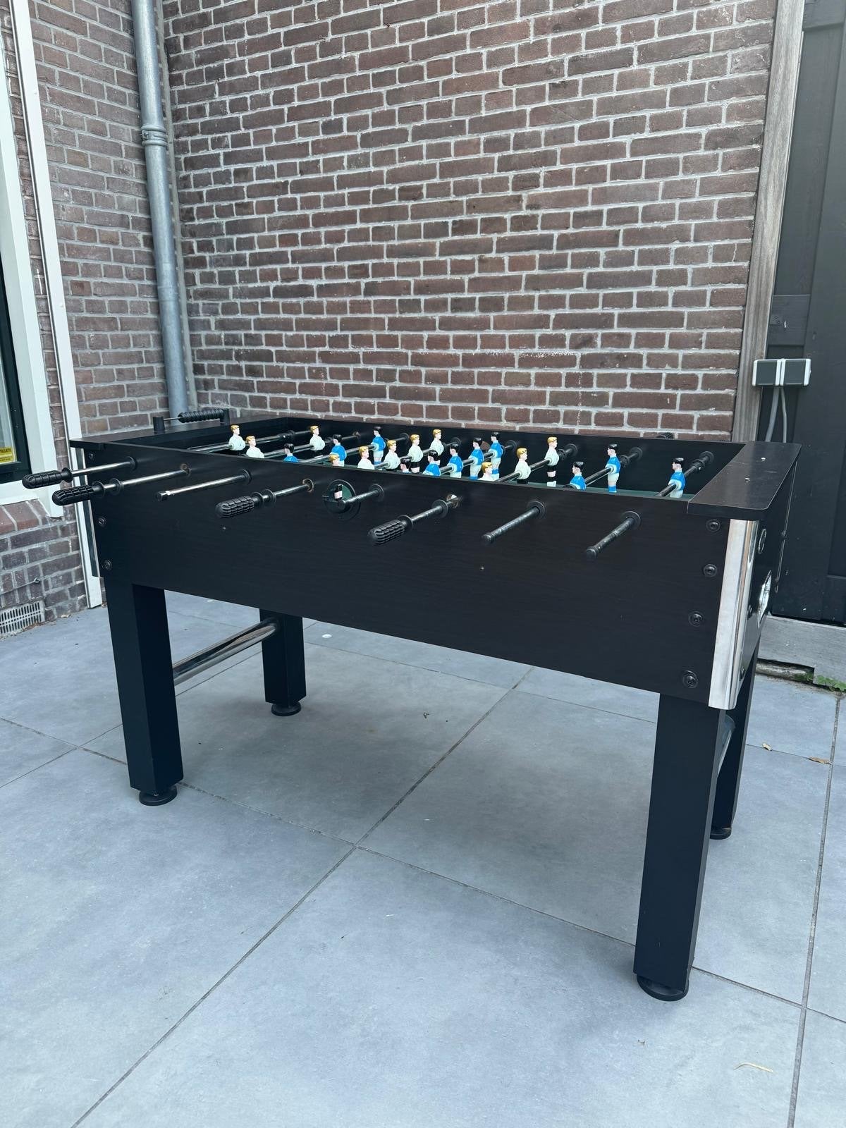 Tafelvoetbaltafel - Soles - Zwart MDF & Staal, Hobby en Vrije tijd, Gezelschapsspellen | Bordspellen, Drie of vier spelers, Ophalen
