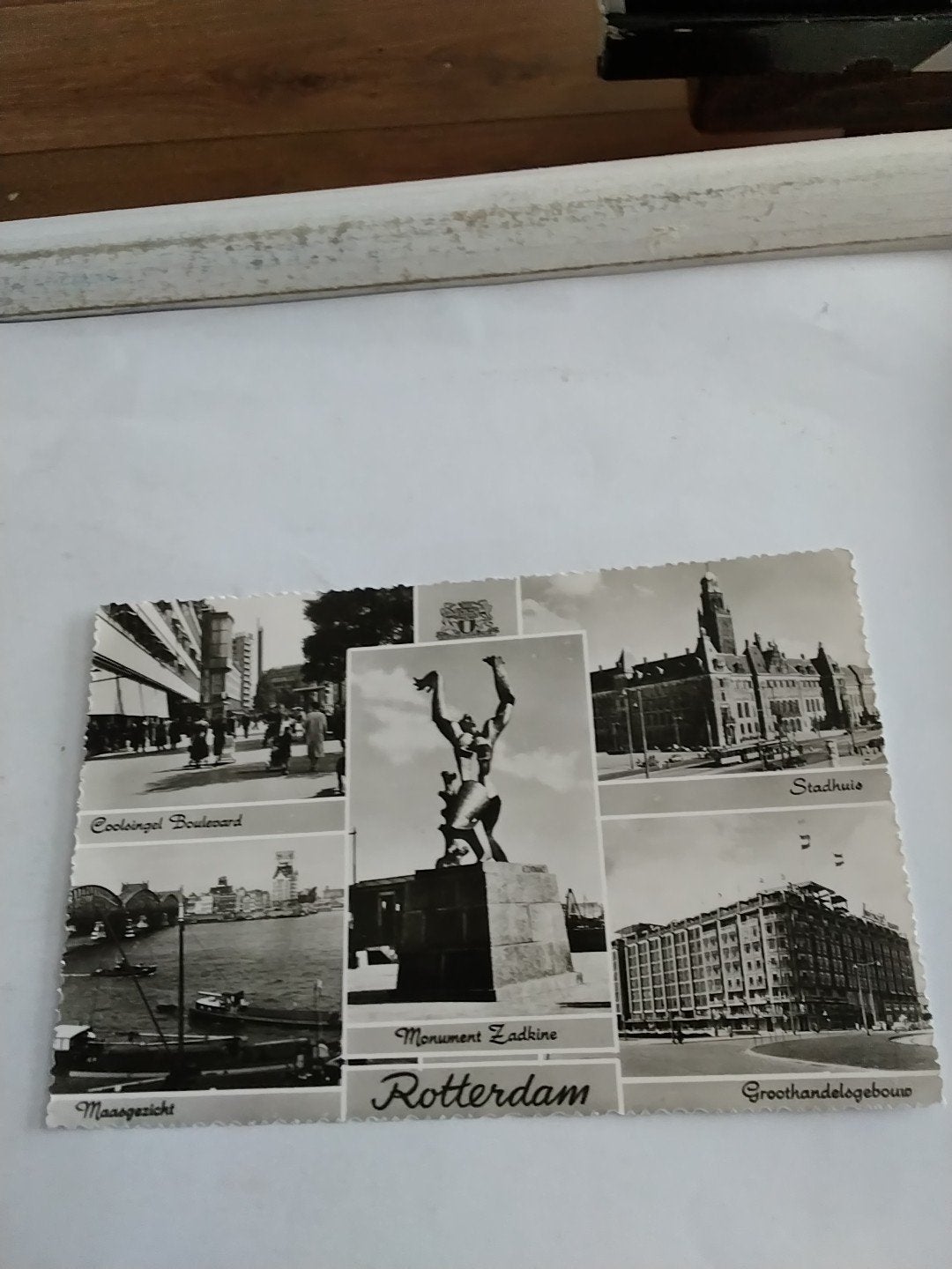 Oude Ansichtkaart Rotterdam - Monument Zadkine, Ophalen of Verzenden