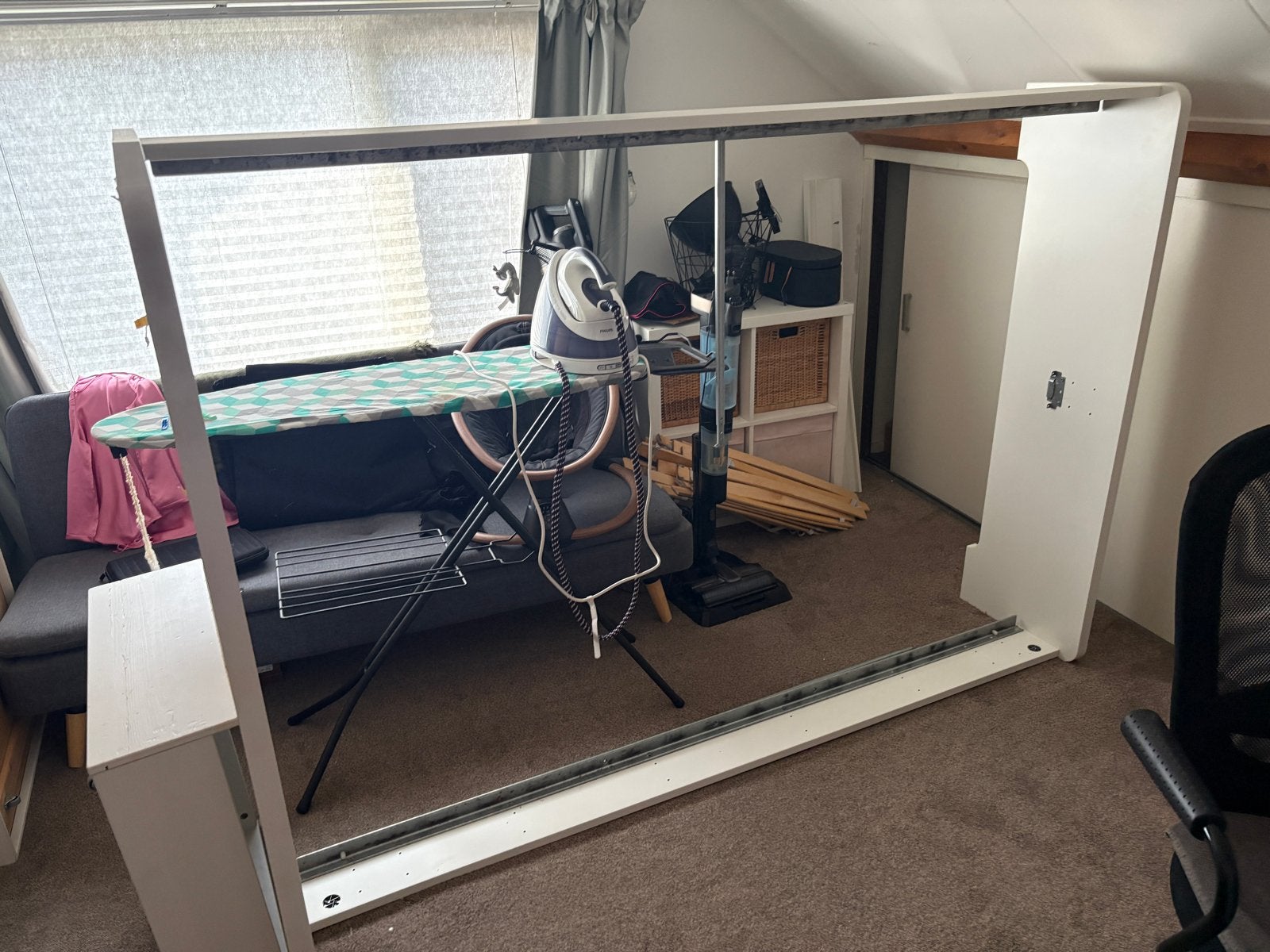 Wit tweepersoonsbed met lades, Ophalen, Ikea, Gebruikt, Ikea