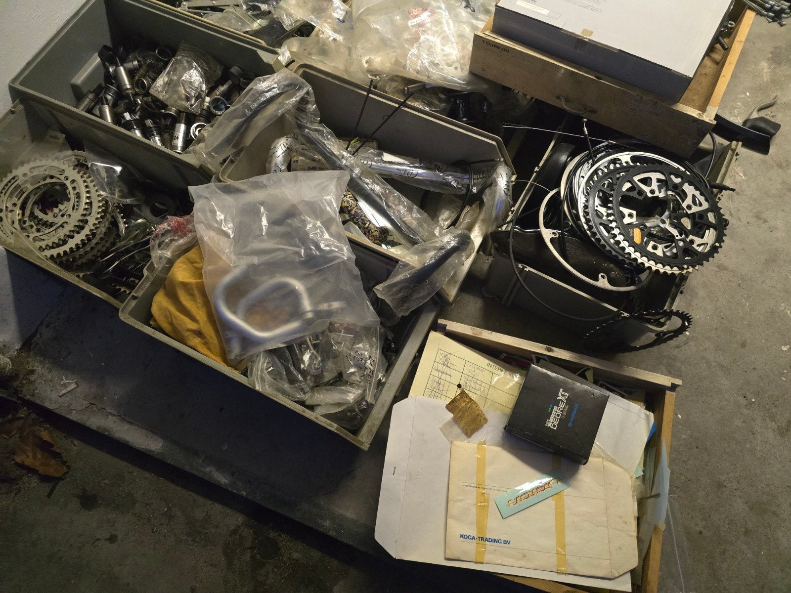 Grote partij racefiets onderdelen campagnolo, shimano, Fietsen en Brommers, Mountainbike, Tw, Nieuw, Tw