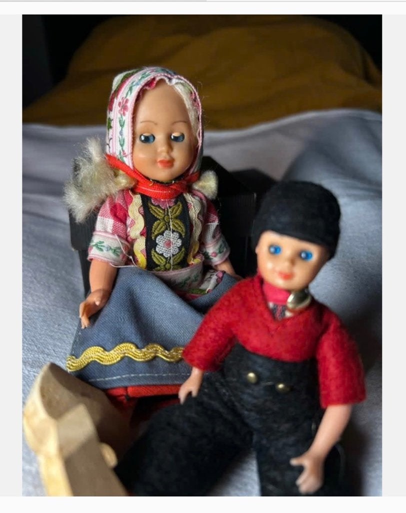 Pop: vintage Boertje en boerinnetje 14-18 cm, Ophalen of Verzenden, Zo goed als nieuw, X, Pop