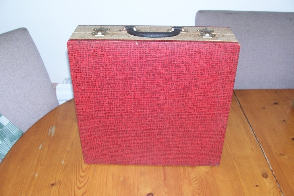 oude harmonica koffert voor lp's nr 4, Ophalen of Verzenden, Gebruikt, 12 inch, LP