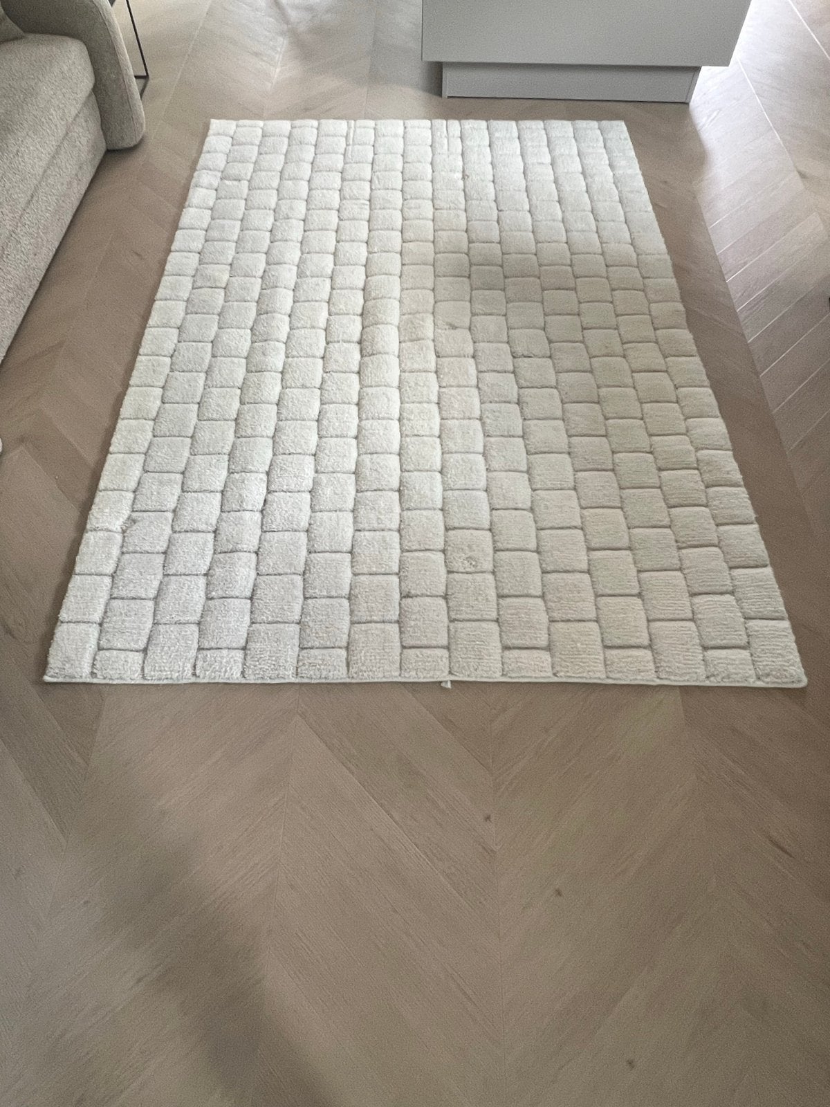 Handgeweven wollen vloerkleed Adley met hoog-laag structuur, 150 tot 200 cm, 200 cm of meer, Ophalen of Verzenden, Zo goed als nieuw