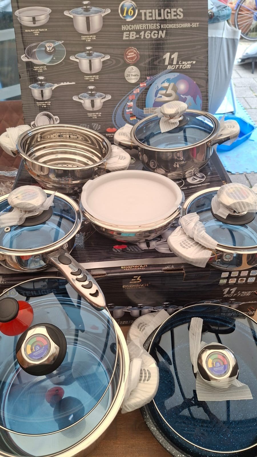 Mooi nieuwe pannenset, Ophalen, Nieuw, Rvs, Pannenset