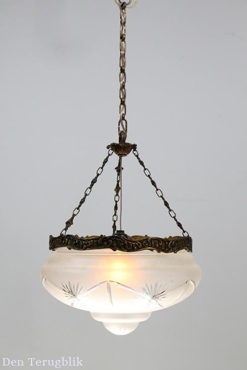 Glazen coupe hal lamp, Ophalen of Verzenden