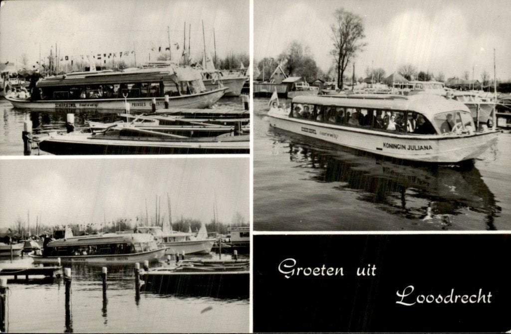 Loosdrecht - Boot - Koningin Juliana, Ophalen of Verzenden, 1960 tot 1980, Gelopen, Noord-Holland