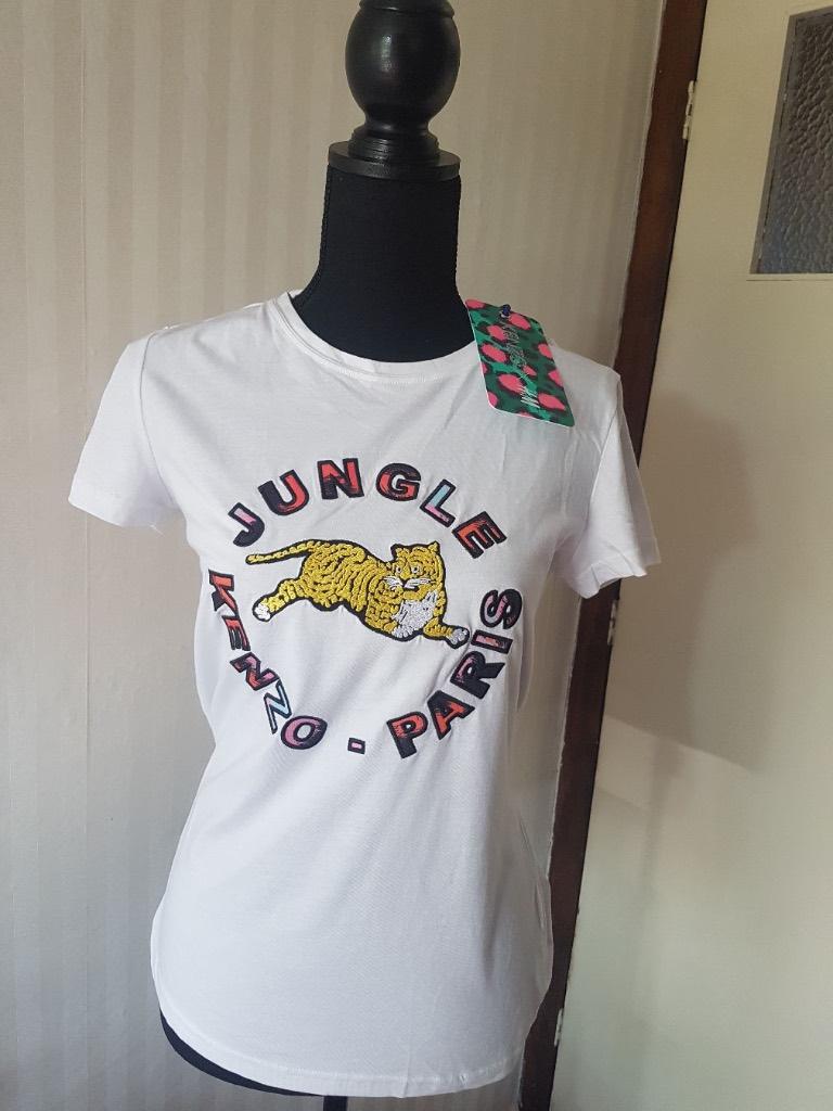 H&M x Kenzo wit tijger top t-shirt S 36 nieuw met labels., Verzenden, Wit, H&M x Kenzo, Nieuw