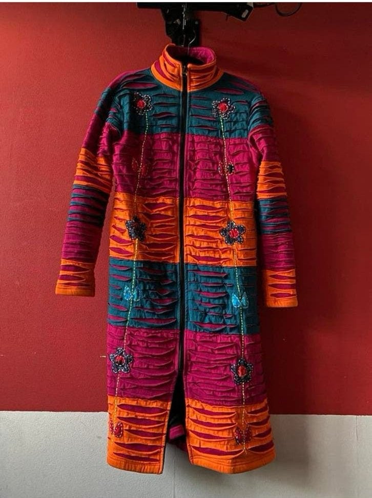 Coline Nepal vest roze / oranje maat L. ZGAN, Ophalen of Verzenden, Zo goed als nieuw, Maat 42/44 (L), Roze