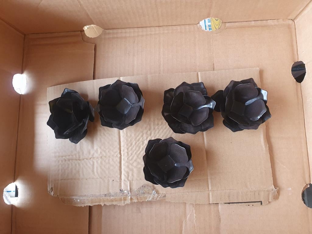 5 metalen wierook houders voor kegel wierook, Ophalen of Verzenden, Nieuw, Bruin, Metaal