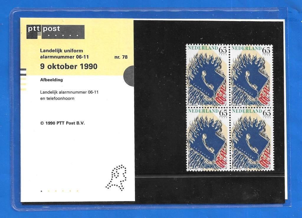 Postzegelmapje 78 Landelijk Alarmnummer 06-11 - 1990, Verzenden, Na 1940, Postfris