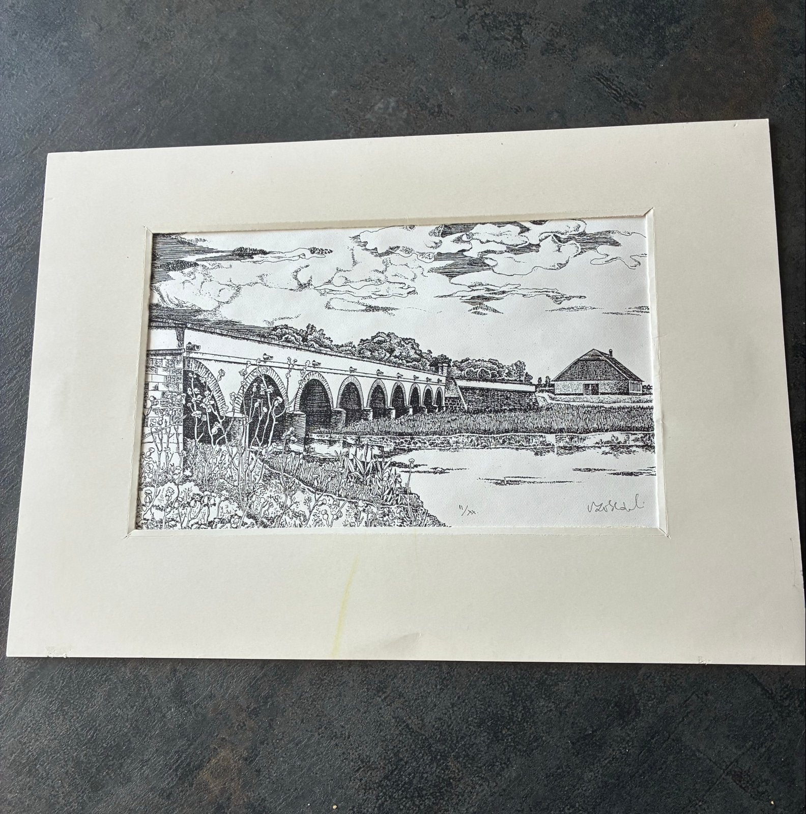 Ets van Hongarije, gesigneerd en genummerd, Ophalen, Landschap, 1950 - 1999, Genummerd
