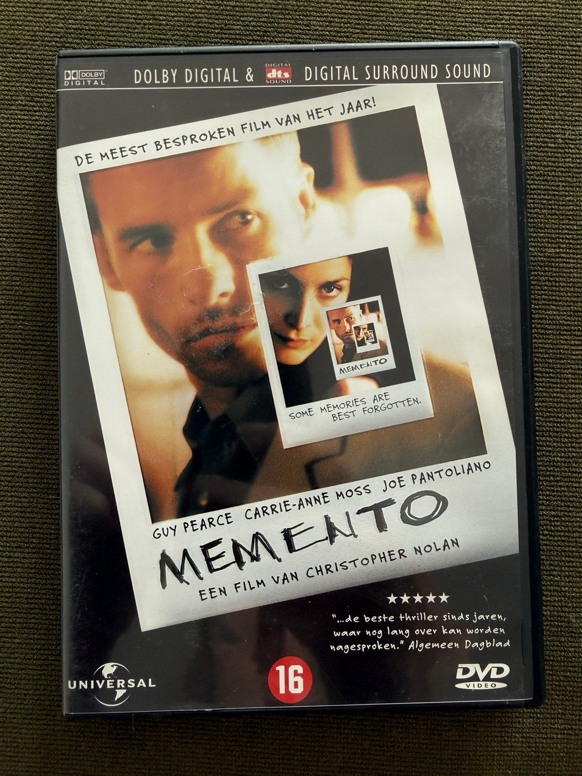 Memento DVD - Christopher Nolan Thriller, Psychologische thriller, Vanaf 16 jaar, Nederlands, Ophalen of Verzenden