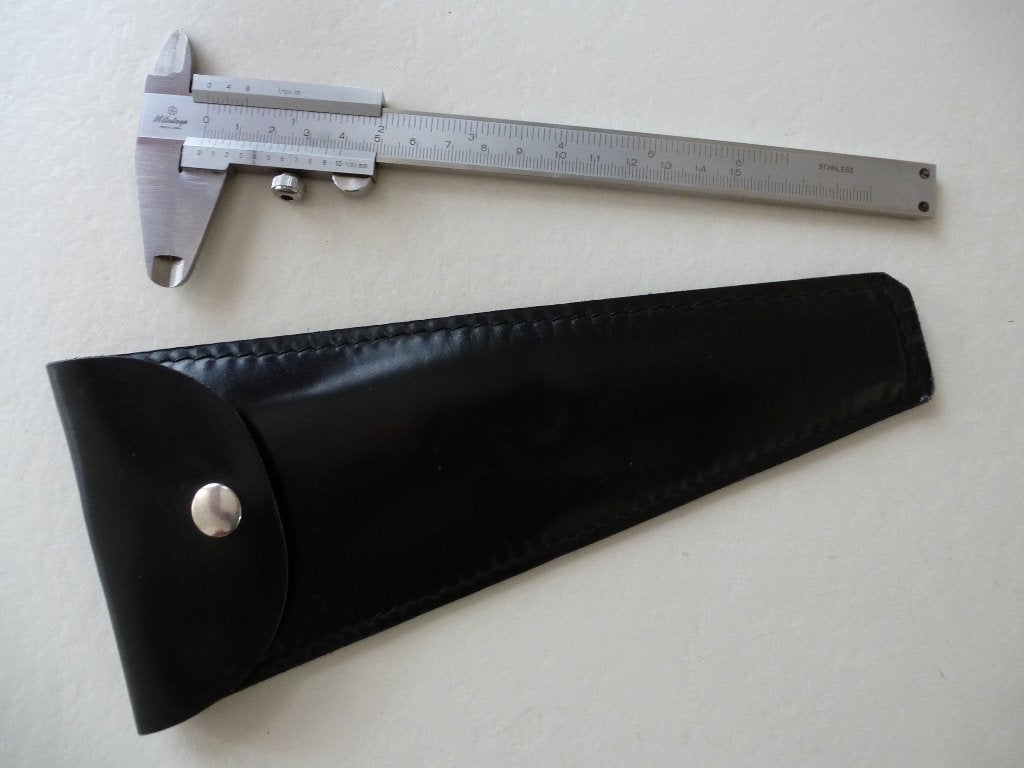 Mitutoyo stalen handschuifmaat met leren etui, Verzenden, Zo goed als nieuw, Afstand