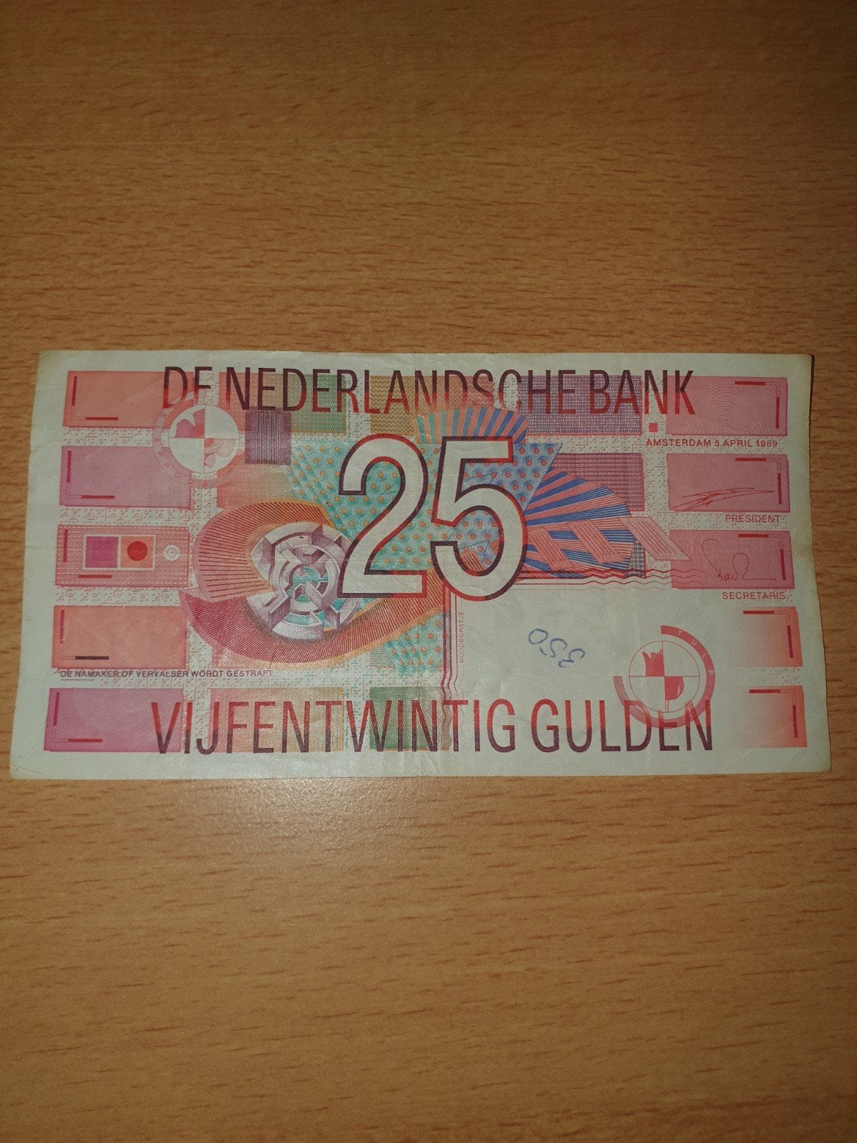 25 gulden biljet, Ophalen of Verzenden, 25 gulden, Los biljet