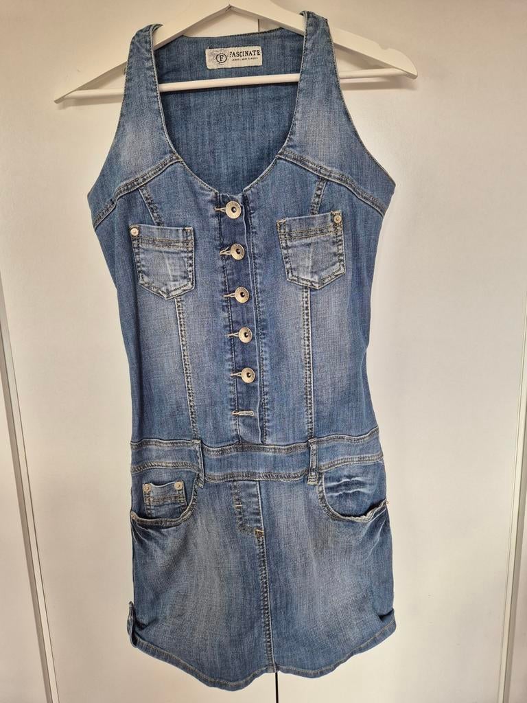 Jeans Overgooier M, Kleding | Dames, Jurken, Ophalen of Verzenden, Zo goed als nieuw, Blauw, Boven de knie