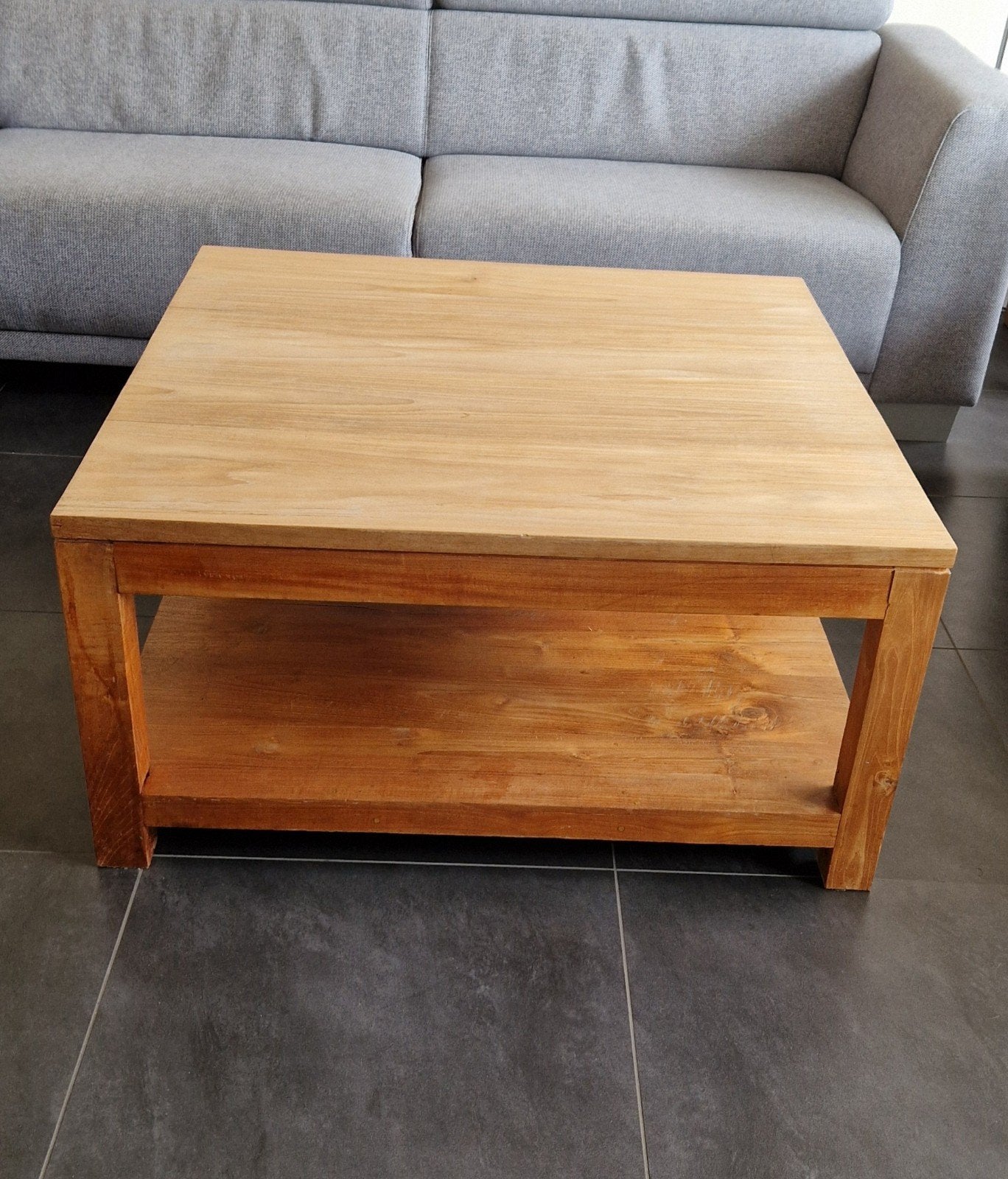 Teakhouten salontafel, Ophalen, Gebruikt, 50 tot 100 cm, 50 tot 100 cm