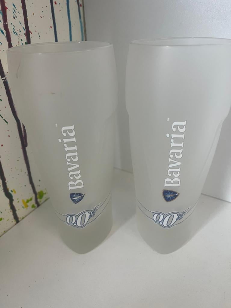 Bavaria bierglazen set van 2 glazen, Ophalen of Verzenden, Zo goed als nieuw, Glas of Glazen, Bavaria