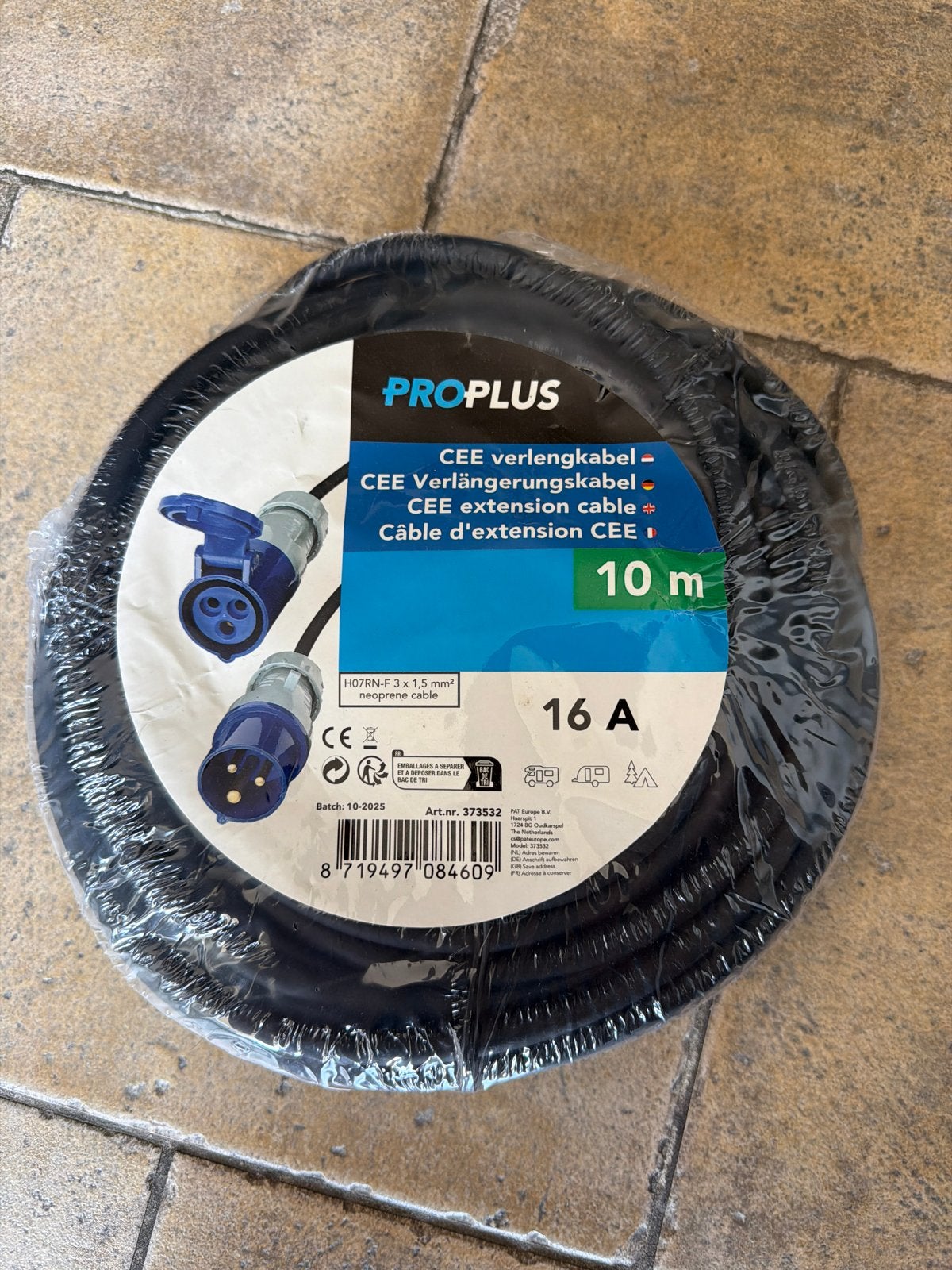 Nieuw in verpakking CEE verlengkabel 10m 16A, Ophalen, Nieuw, Overige merken, Kabel of Snoer