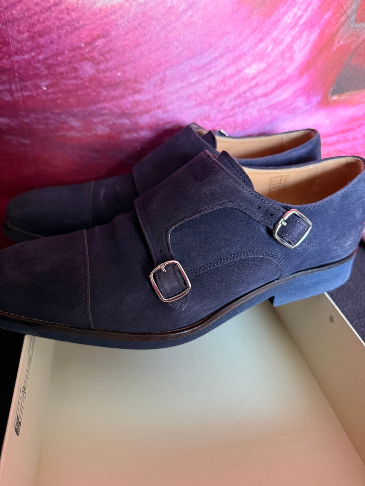 Donkerblauw suede nette herenschoen Melvin&Hamilton in mt 39, Ophalen of Verzenden, Zo goed als nieuw, Overige kleuren