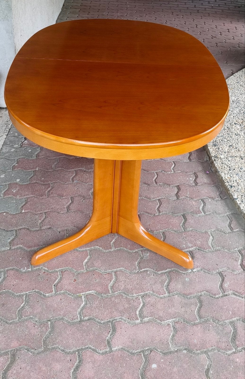 Deense vintage jaren 60 uitschuifbare eettafel demontabel, Ophalen, Gebruikt, 50 tot 100 cm, 150 tot 200 cm