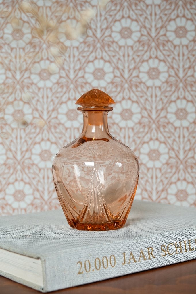 Vintage Art Deco karaf rosaline persglas