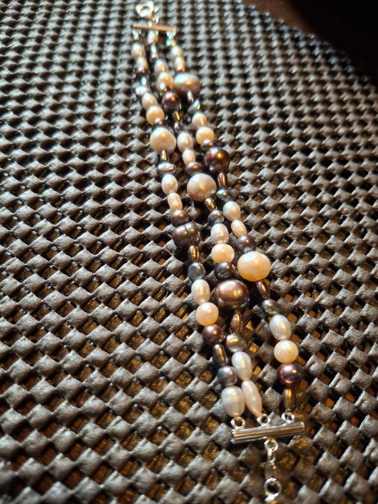 Zoetwaterparel armband  met zilveren sluiting, Ophalen of Verzenden