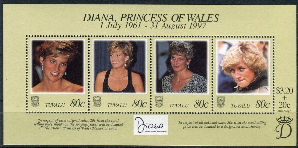 Diana, Princess of Wales, Tavalu, Verzenden, Postfris