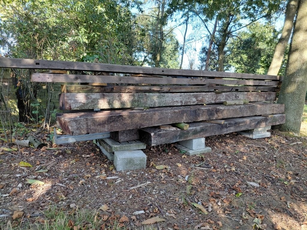 Te koop spoorbielzen/wisselbielzen., Tuin en Terras, Ophalen of Verzenden, Gebruikt