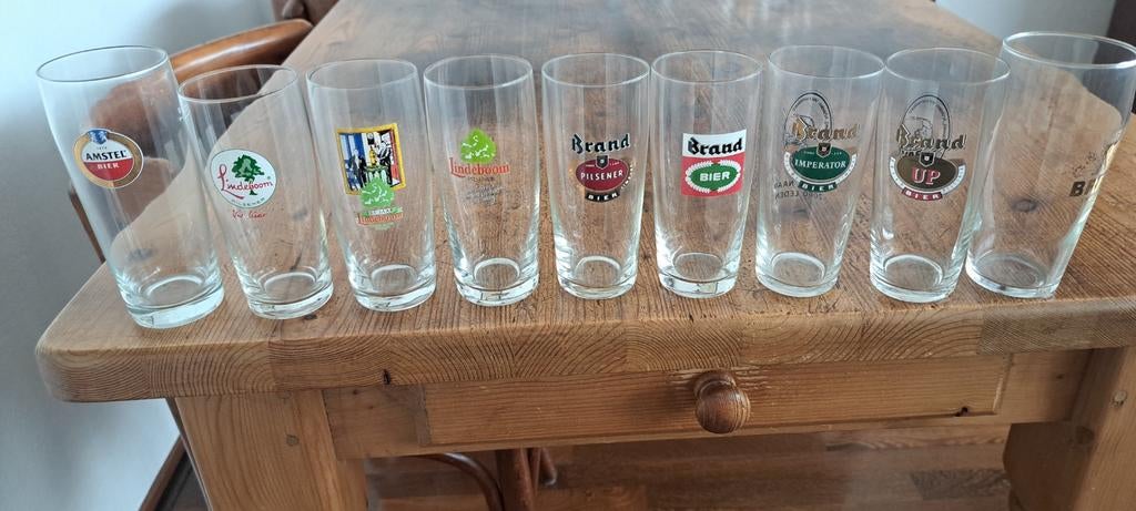 bierglazen (fluitjes) collectie - Amstel, Brand, Hertog Jan, Ophalen, Zo goed als nieuw, Glas of Glazen, Hertog Jan