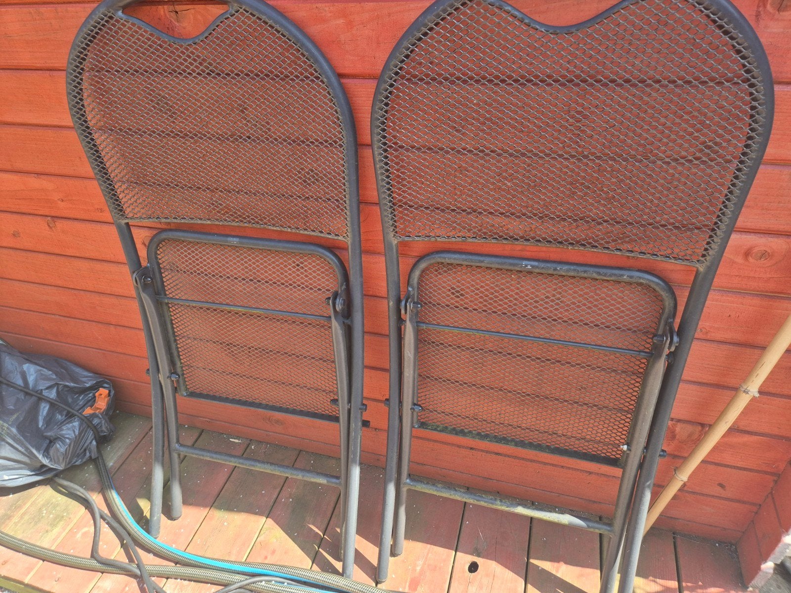 2 Opklapbare tuinstoeltjes, Tuin en Terras, Ophalen, Gebruikt, Metaal