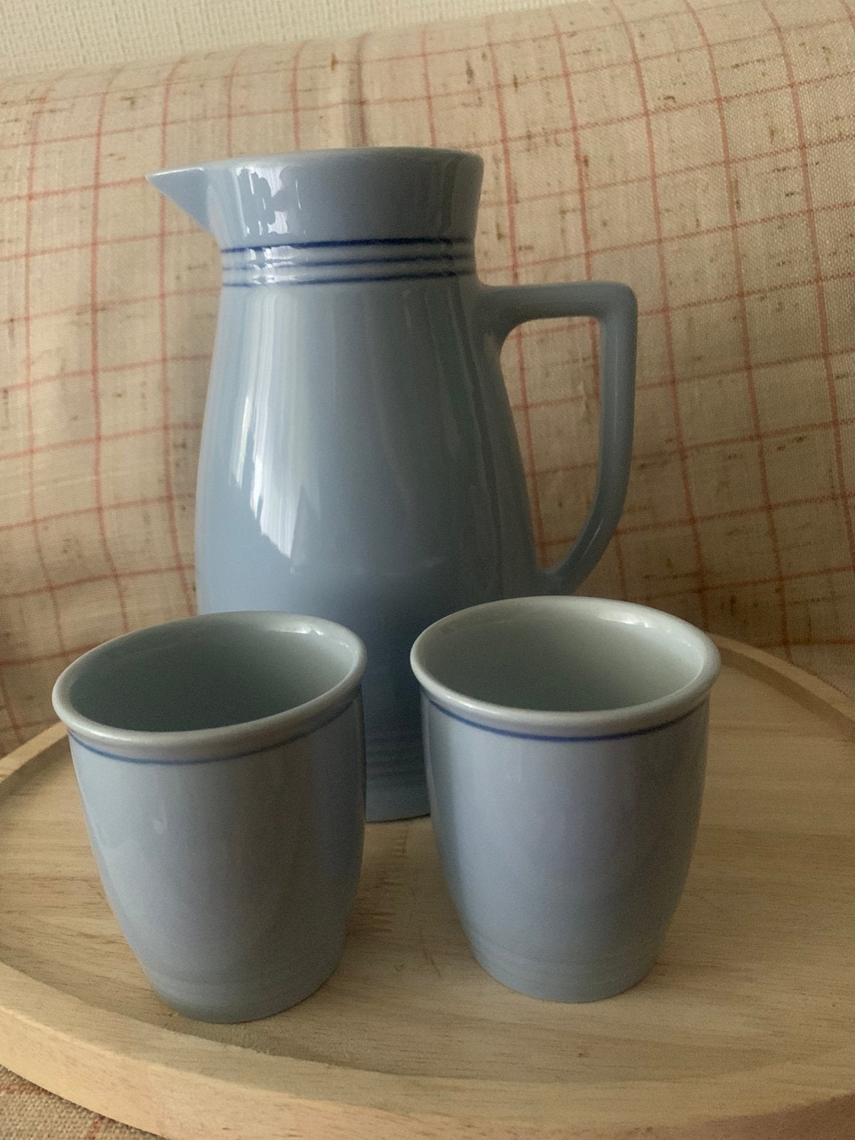 Gluhwein set (7 delen) licht blauw, Oostenrijks porselein, Verzamelen, Ophalen of Verzenden, Porselein