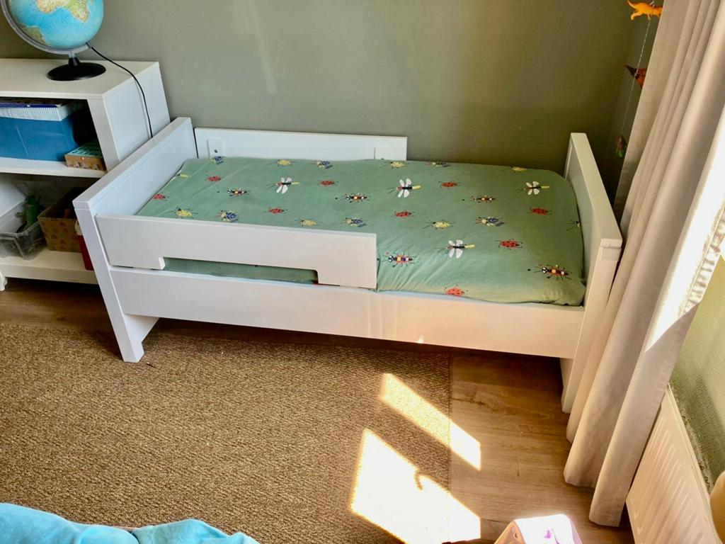 2x identieke Bopita kinderbed met uitvalbeveiliging, Ophalen, Gebruikt, Box, Bedje of Wieg