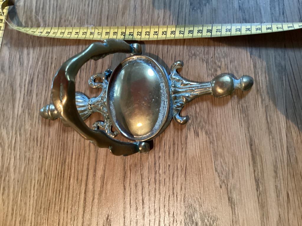 Koperen vintage antiek deurklopper brievenbus deurknoppen, Antiek en Kunst, Ophalen of Verzenden
