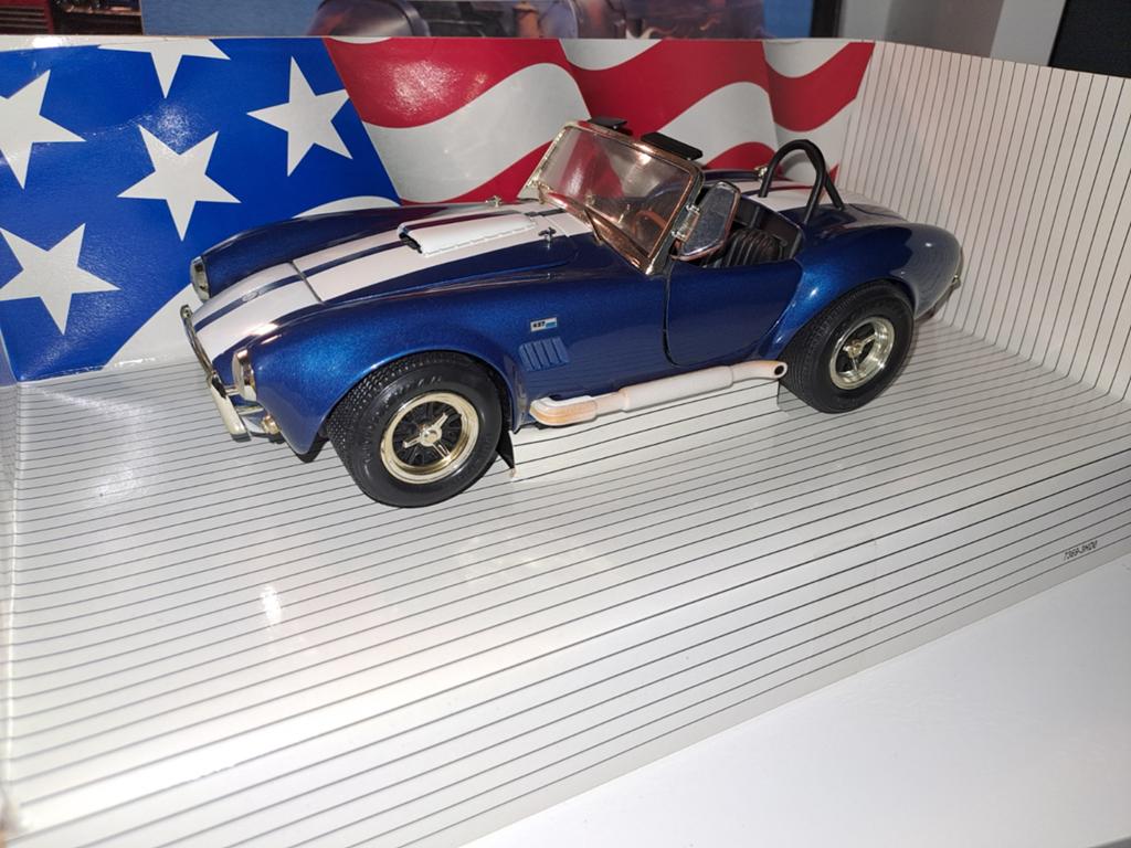 Shelby Cobra 427 S/C 1965 ,blauw witte streep., Ophalen of Verzenden, Zo goed als nieuw, Auto, ERTL