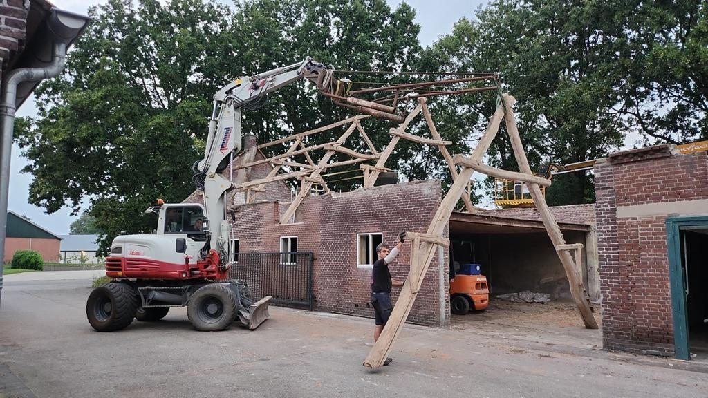 houten spanten constructies van 100 jaar oud, Doe-het-zelf en Verbouw, Ophalen, Gebruikt
