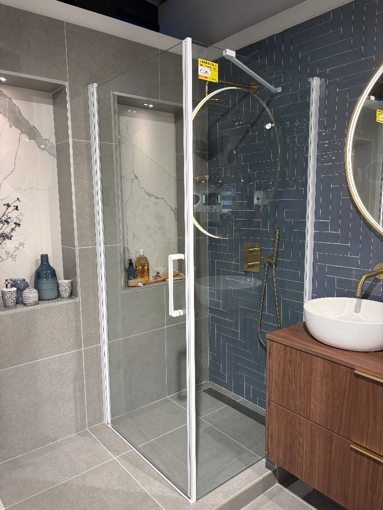 Douchecabine 90x90x200 cm mat wit, Ophalen, Zo goed als nieuw, Glas, Douche