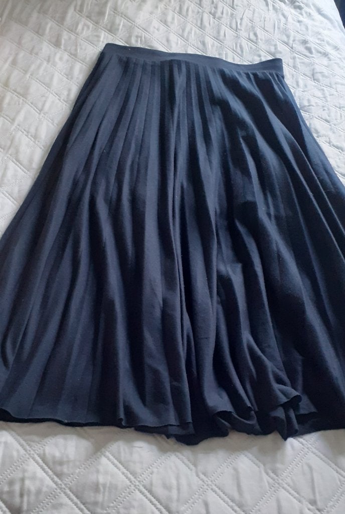 Yessica geplooide midi rok - Donkerblauw, Kleding | Dames, Blauw, Yessica, Ophalen of Verzenden, Zo goed als nieuw