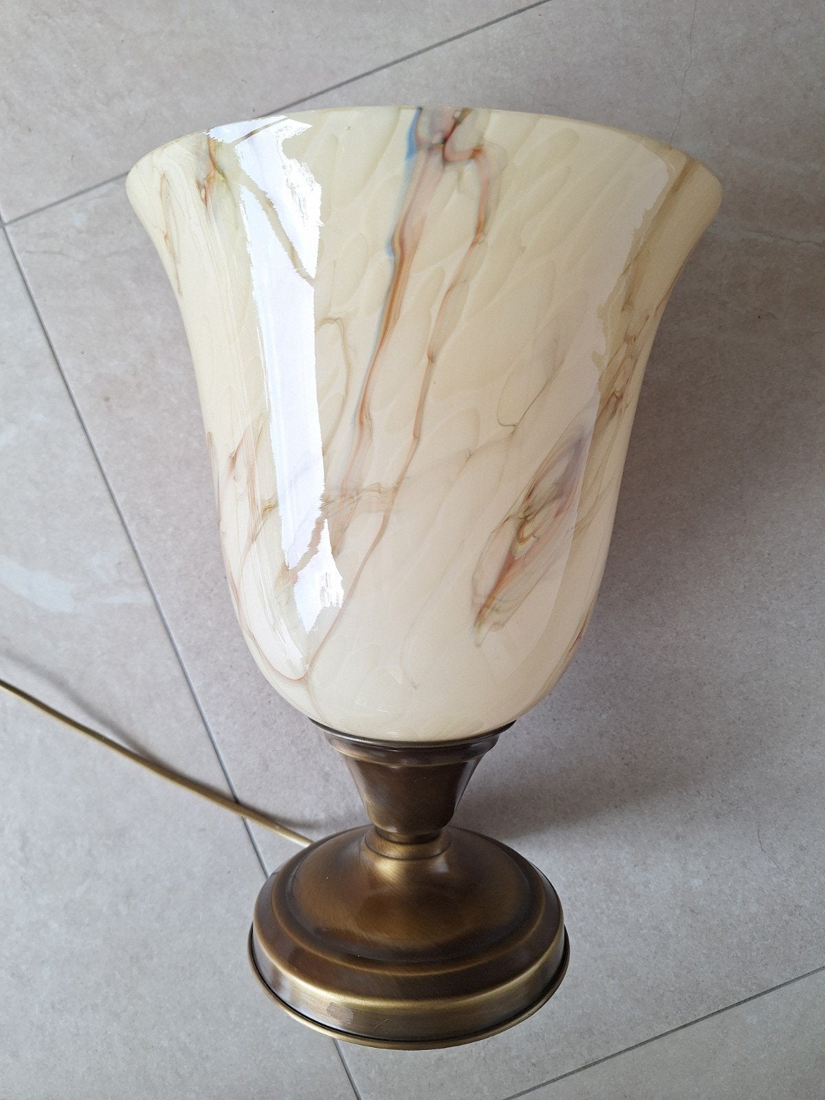 Vintage tulplamp, nog helemaal gaaf, Huis en Inrichting, Beige, Ophalen, Vintage
