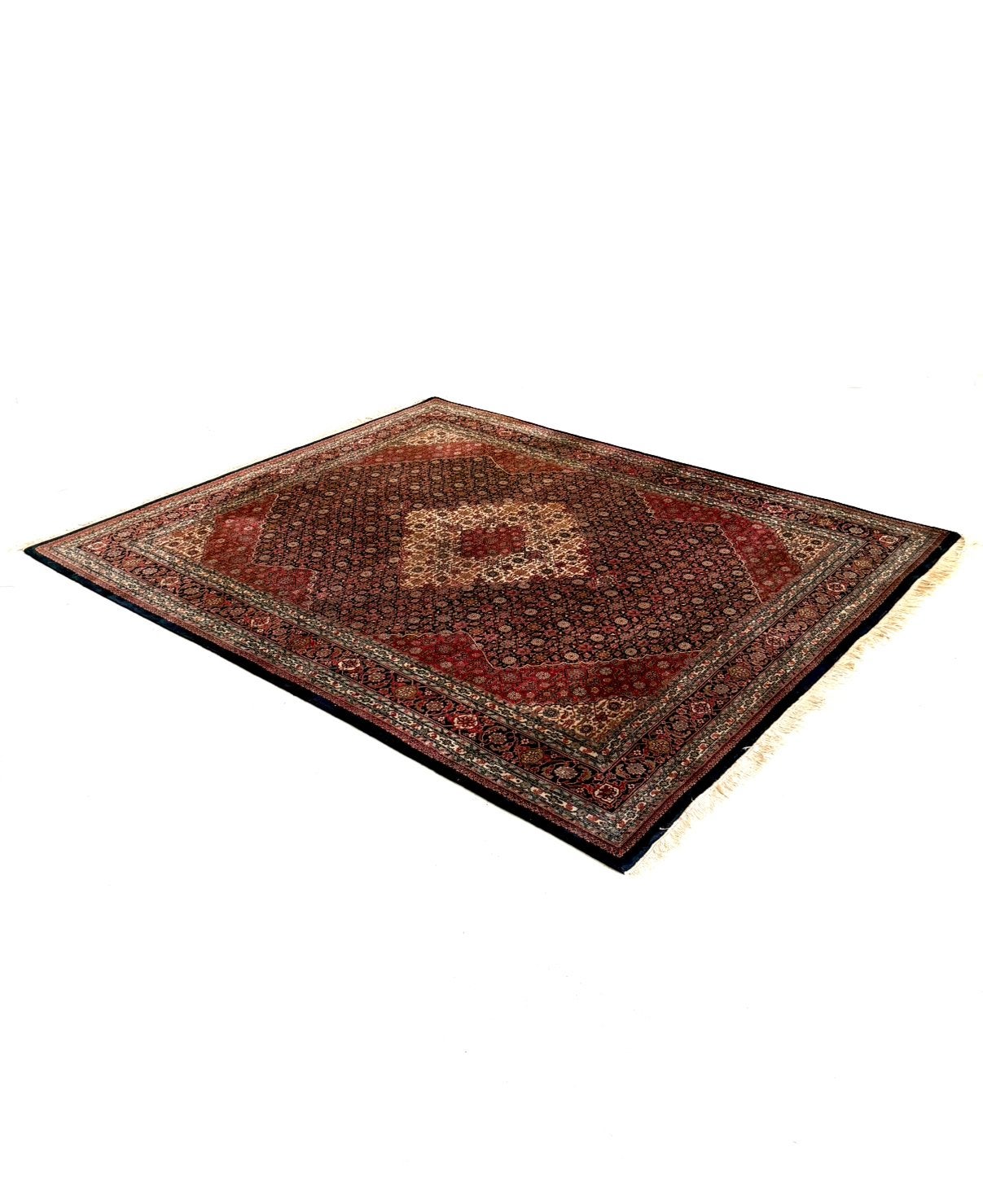 Vintage XL handgeknoopt wollen vloerkleed, India ‘80
