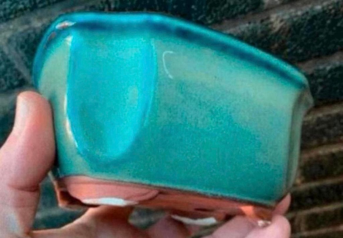 Bonsai schaal Turquoise geglazuurd Japans 14,7x12,1x6,9, Ophalen of Verzenden, Zo goed als nieuw, Aardewerk, Rechthoekig