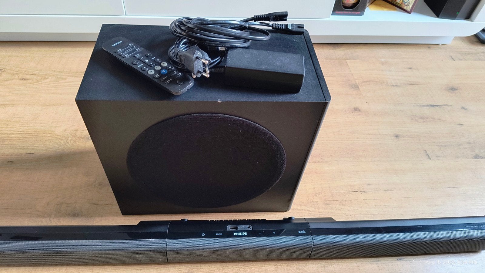 Philips Soundbar HTL3160B/12 met draadloze subwoofer, Ophalen, Met externe subwoofer, Gebruikt