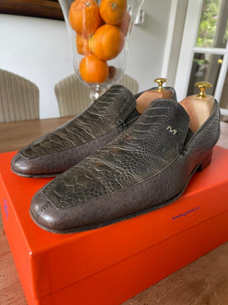 Opruiming:Moreschi loafers Struisvogel maat 41(7), Loafers, Overige kleuren, Ophalen of Verzenden, Zo goed als nieuw