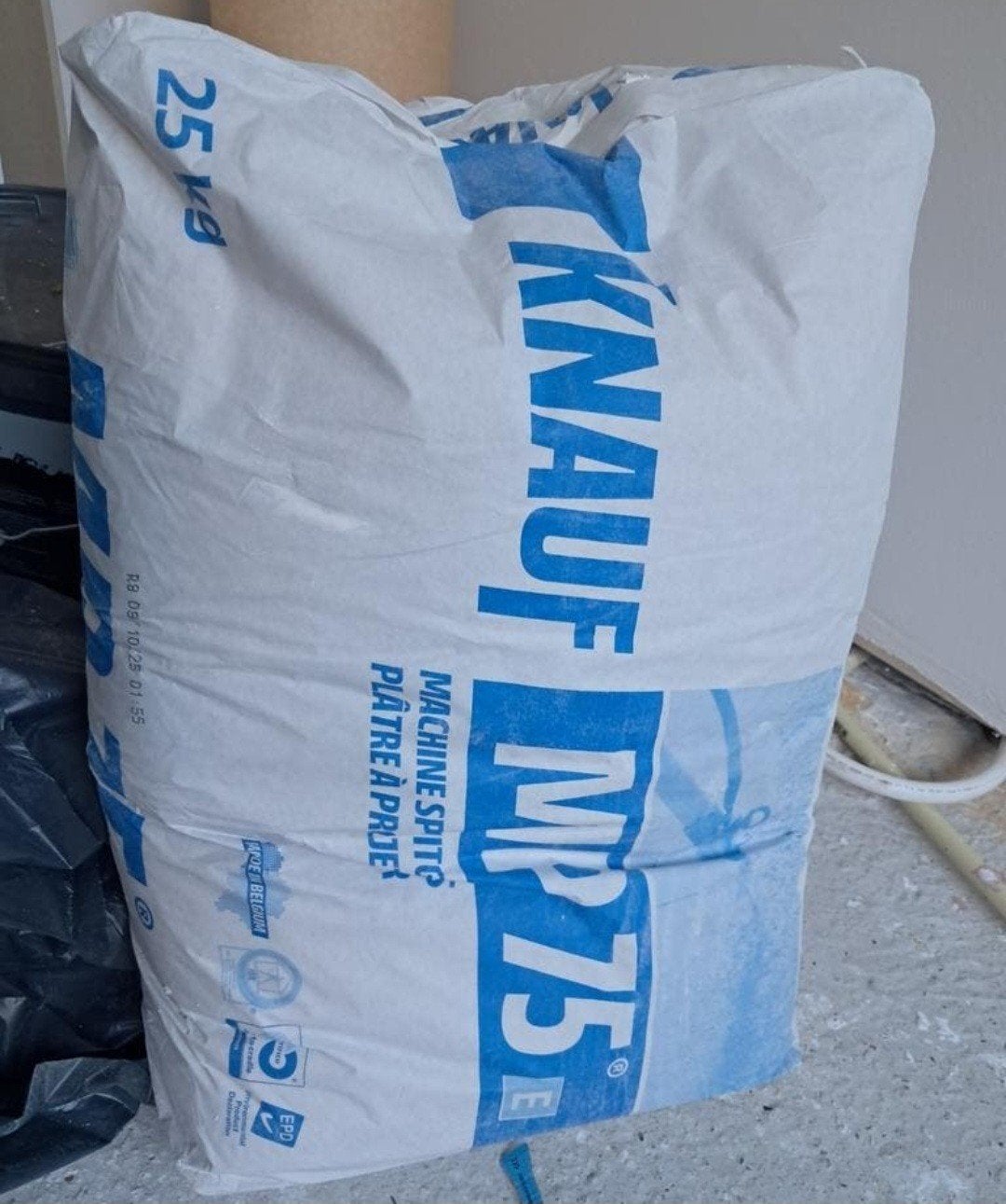 Knauf MP75 Stucmortel - 2 zakken (25kg per zak), Overige materialen, Nieuw, 15 m² of meer, Ophalen