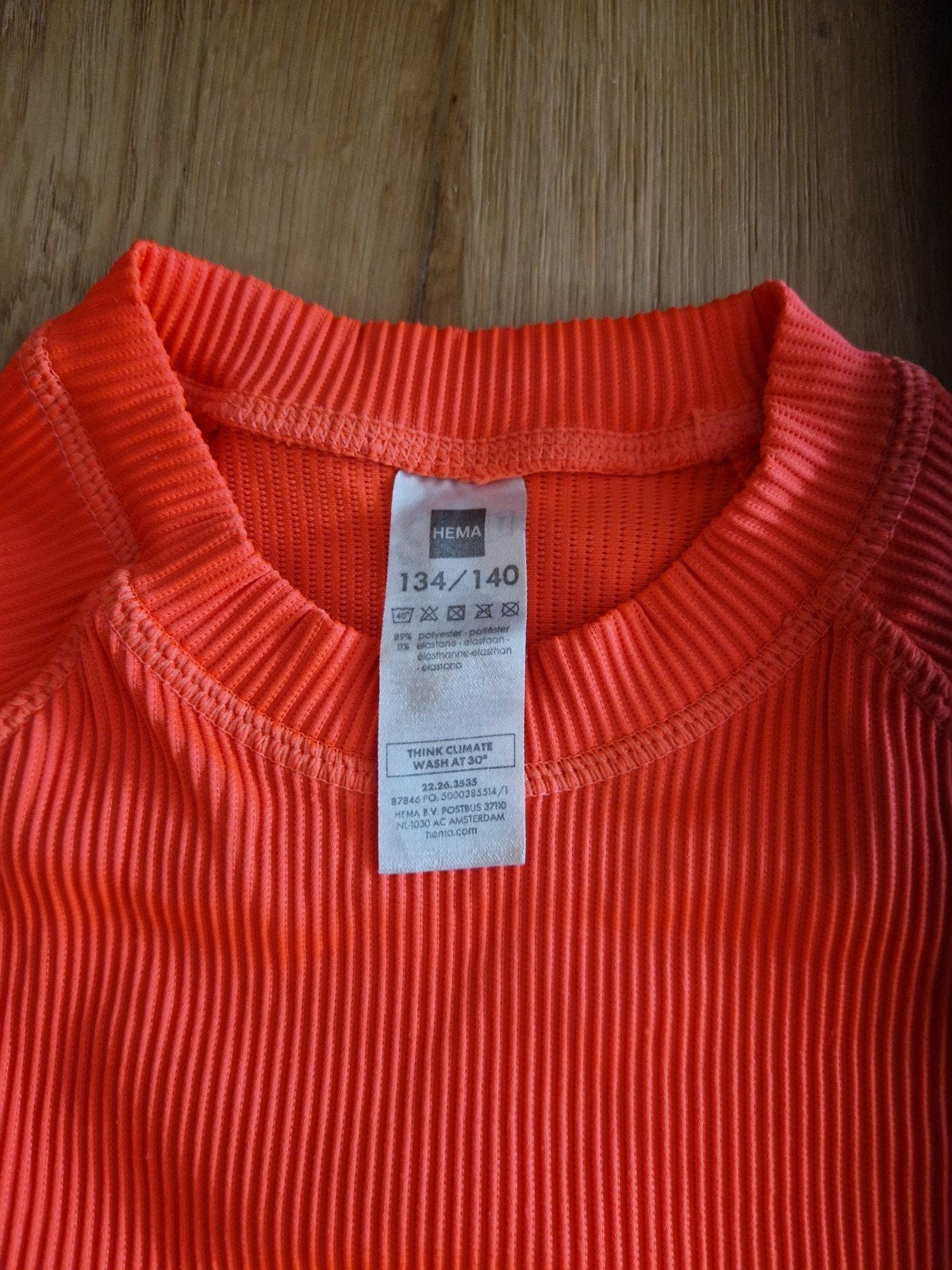 Hema UV-zwemshirt oranje maat 134/140, Ophalen, Gebruikt, UV-zwemkleding, Jongen of Meisje