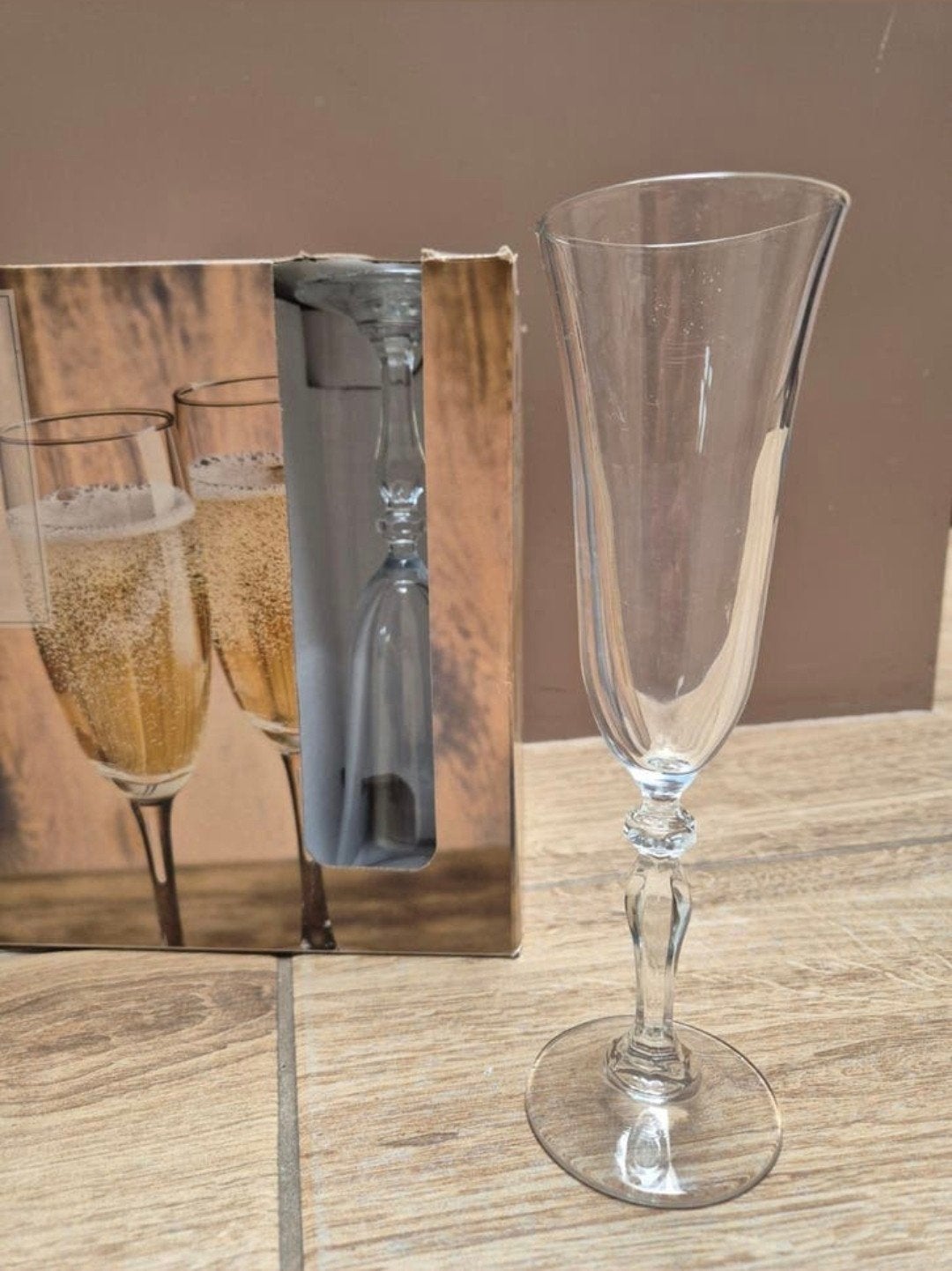 Bourgogne Kristal Champagneglazen - Set van 4, Ophalen, Nieuw, Wit, Overige merken