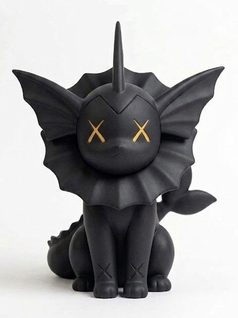 KAWS x Vaporeon Zwart Figuur - Exclusieve Kunstspeelgoed, B, B, Ophalen of Verzenden, Zo goed als nieuw